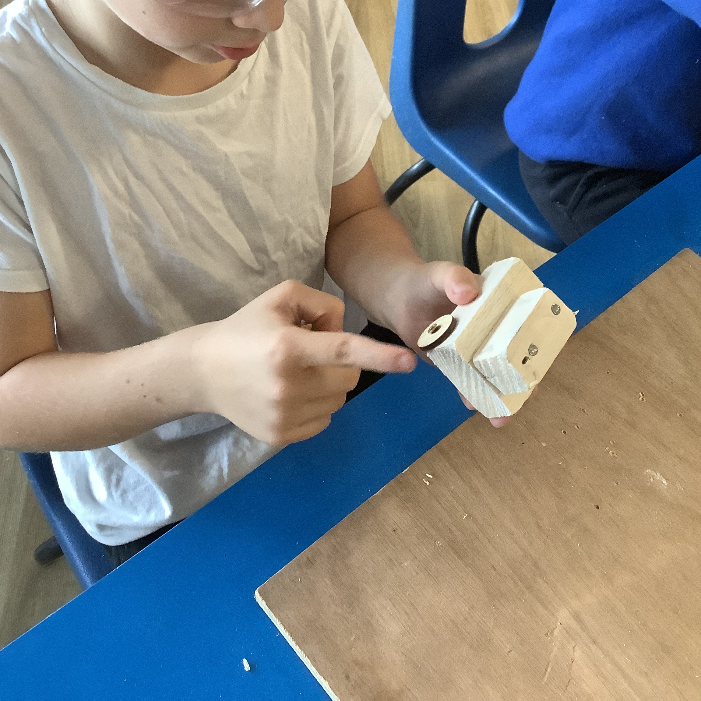 Pupils taking part in a Young Woodworkers buggy workshop